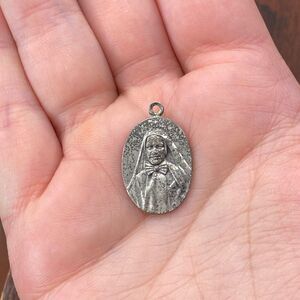 Vintage 925 Sterling Blessed Frances Xavier Cabrini Pray For Us Pendant Charm